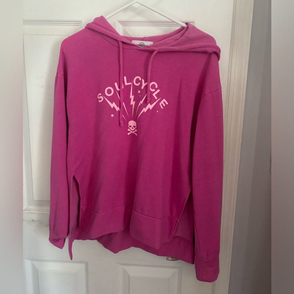 SoulCycle Fuchsia Hoodie with Graphic Design